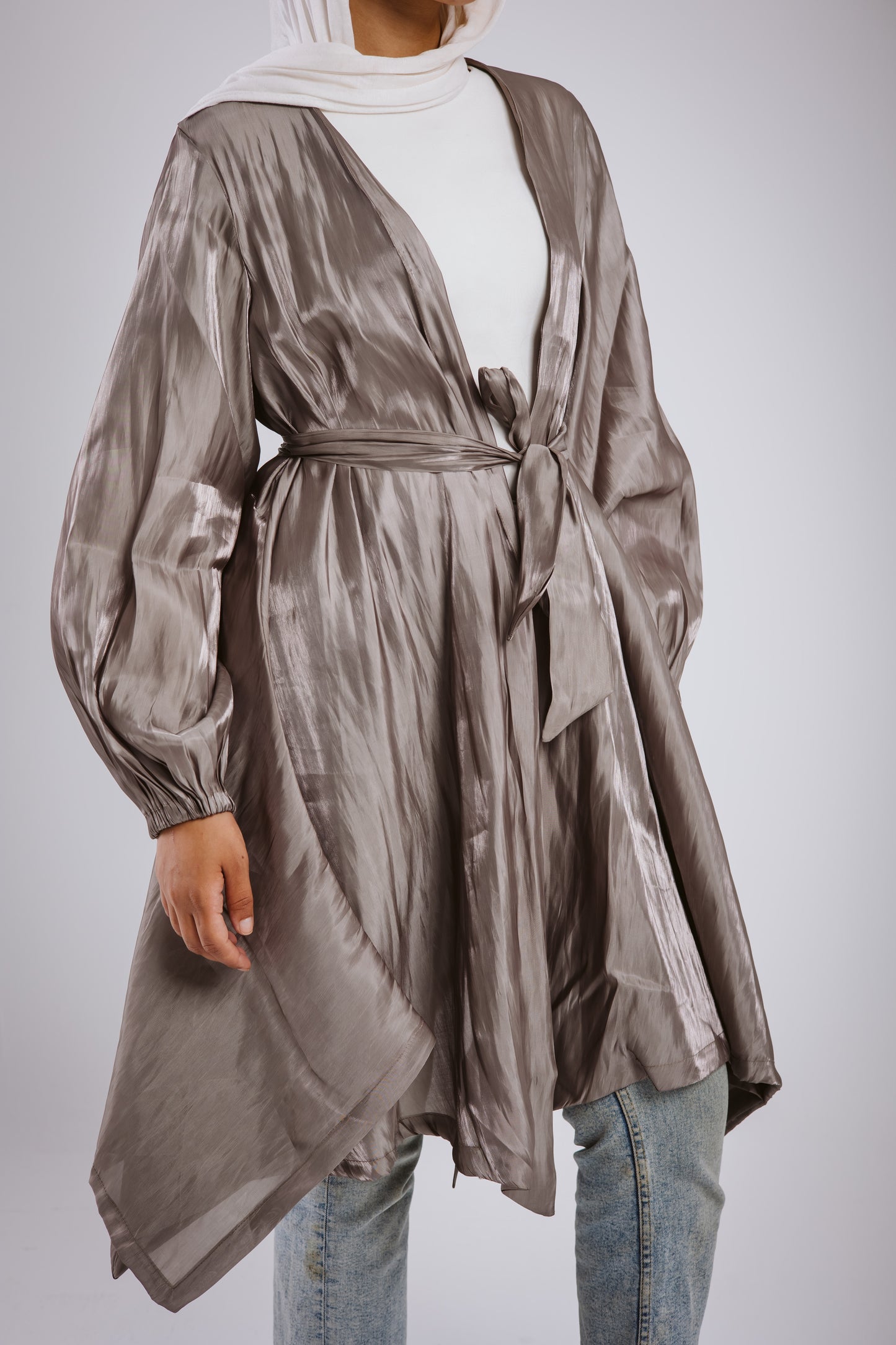 Mia silk kimono in brown