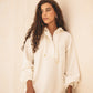 Core zip breezy top in white