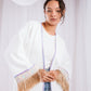 Nur suede kaftan in off-white