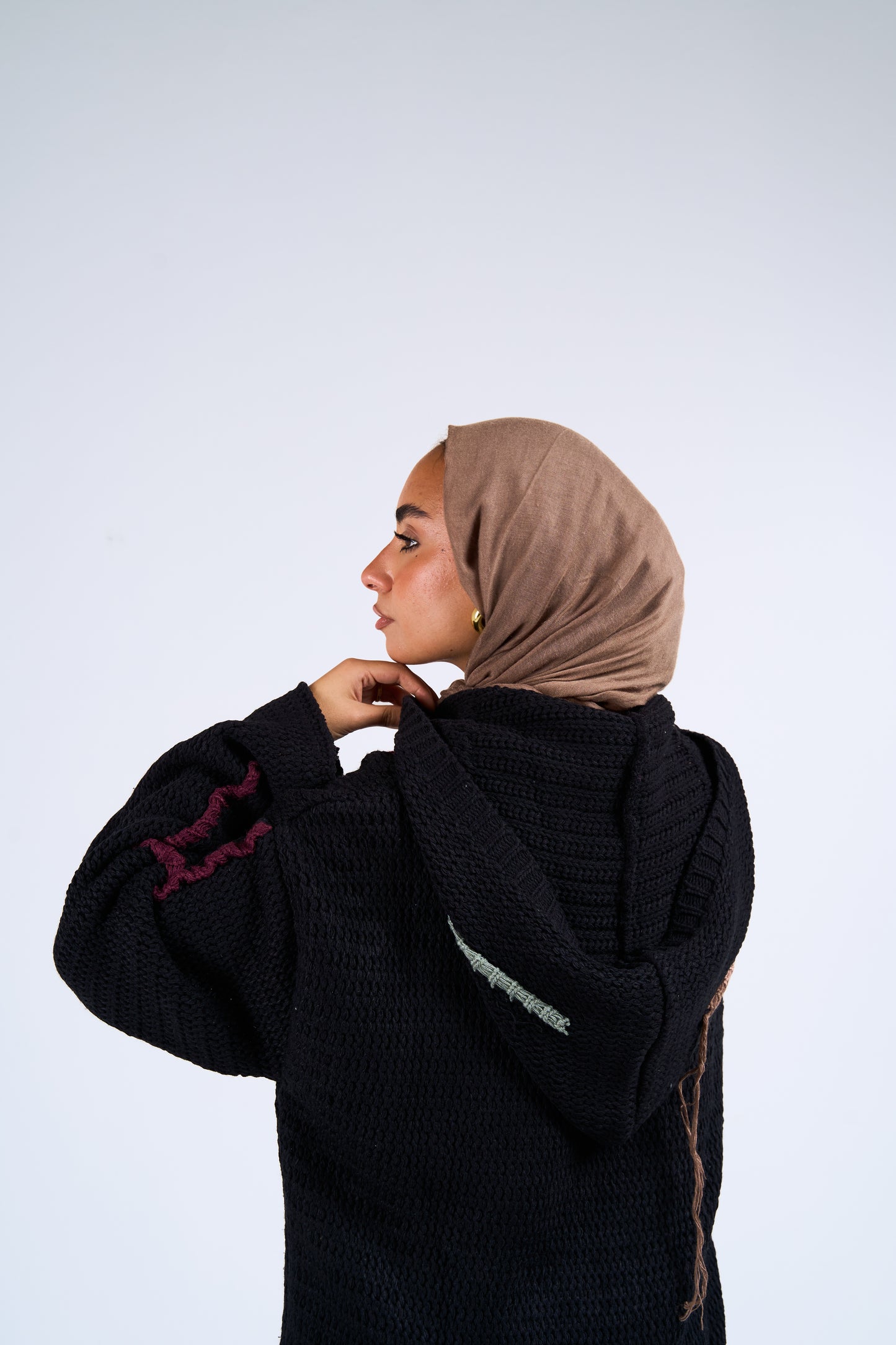 Stitches hoodie in black