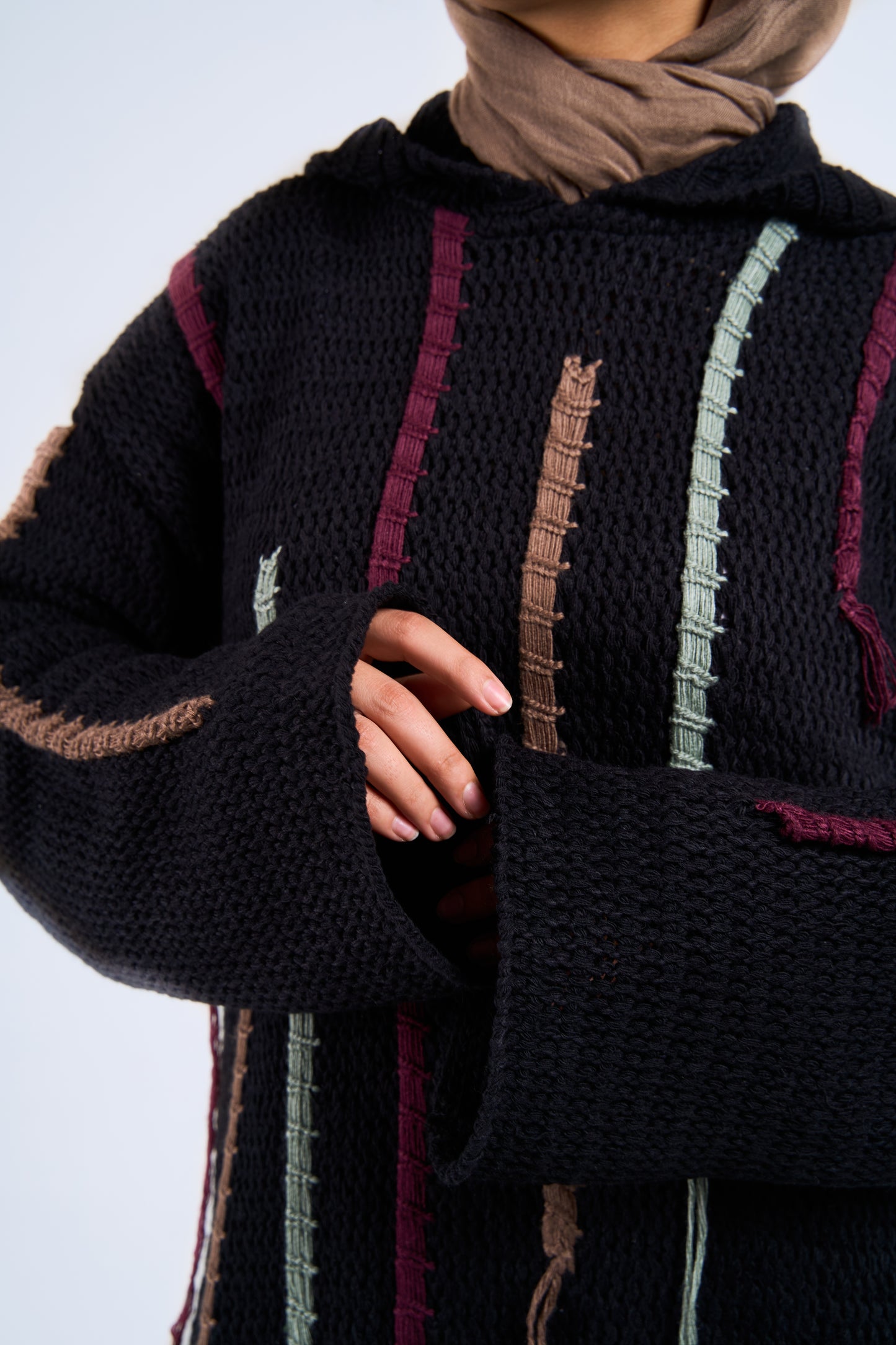 Stitches hoodie in black