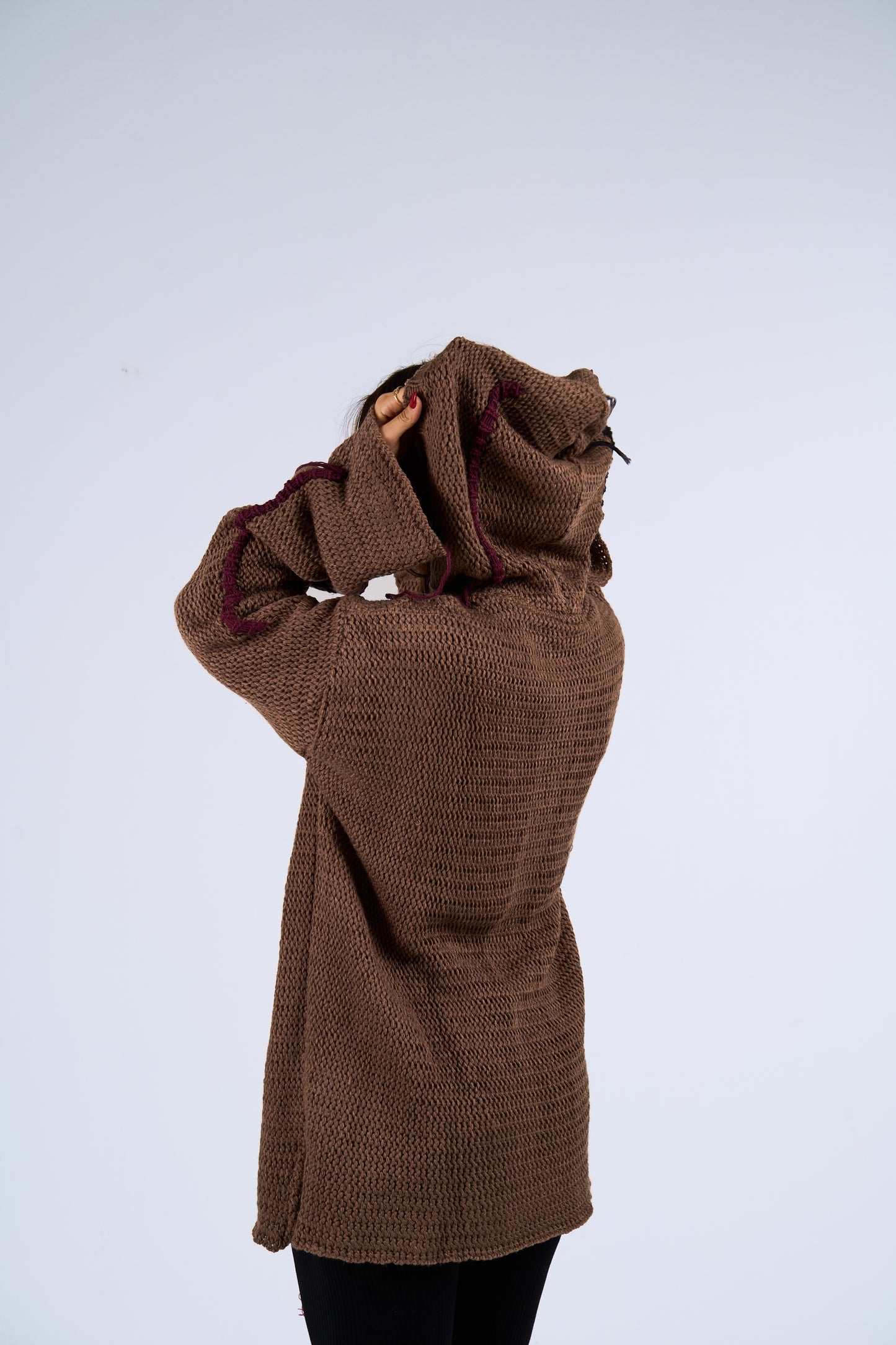 Stitches hoodie in brown