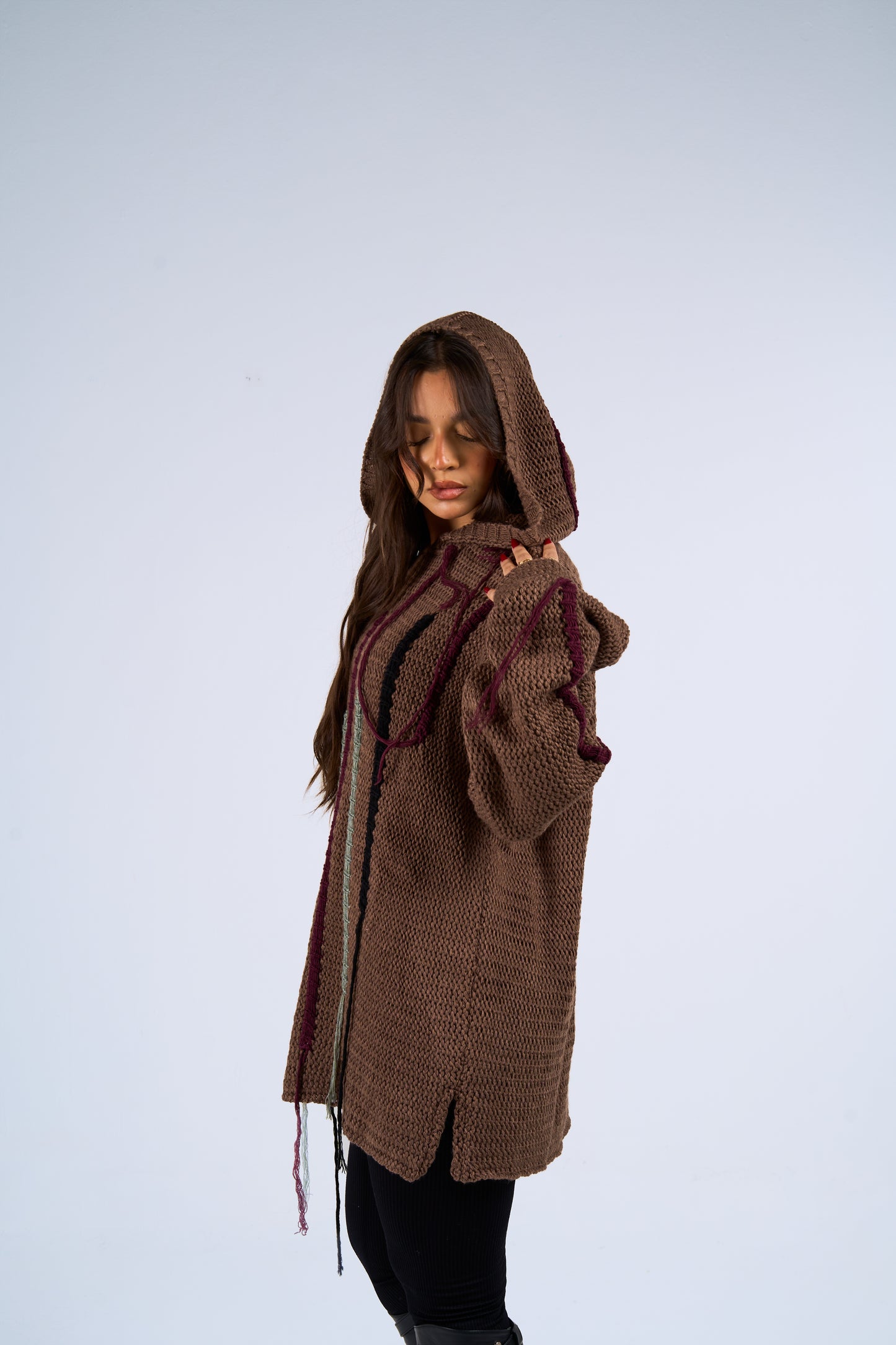 Stitches hoodie in brown