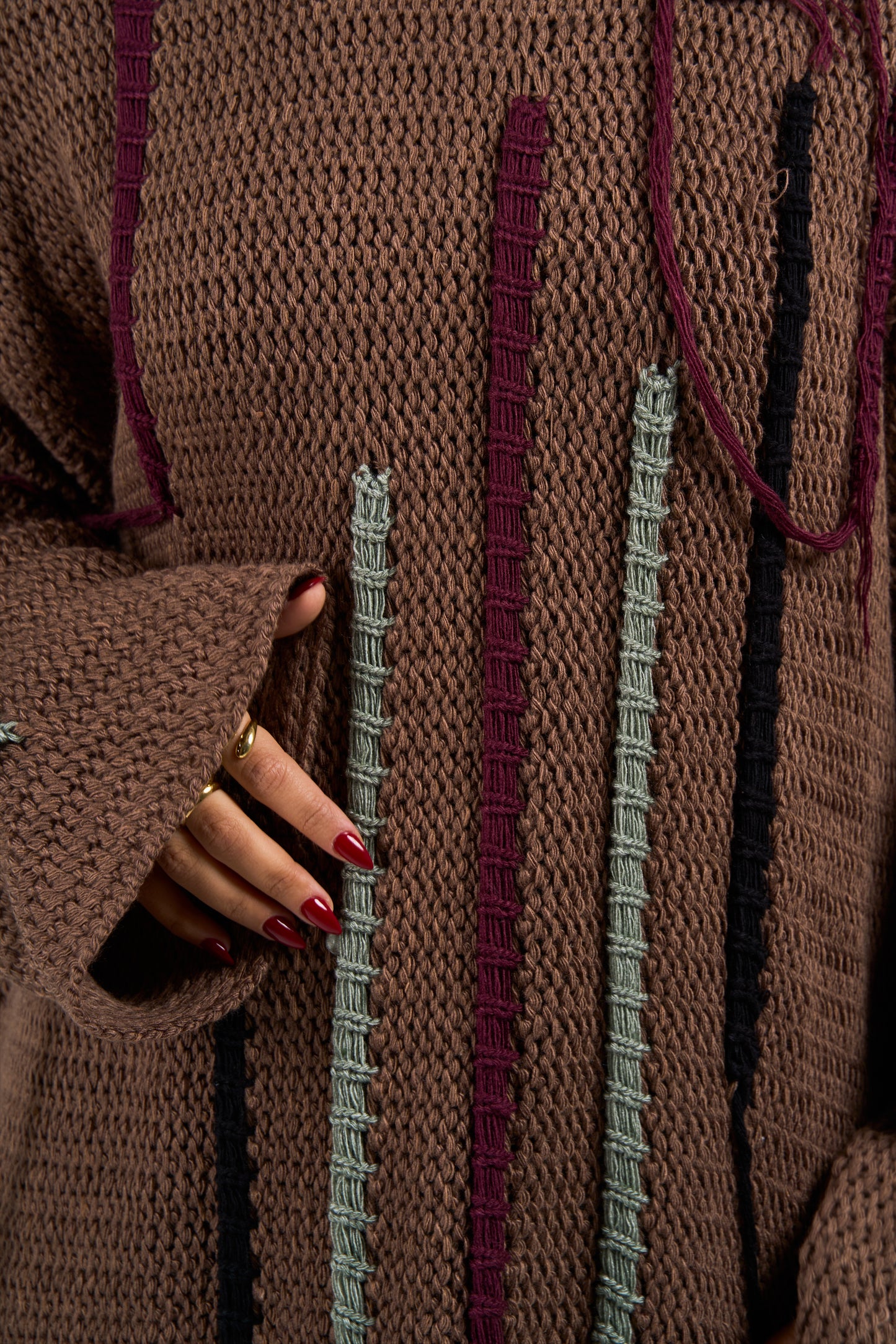 Stitches hoodie in brown