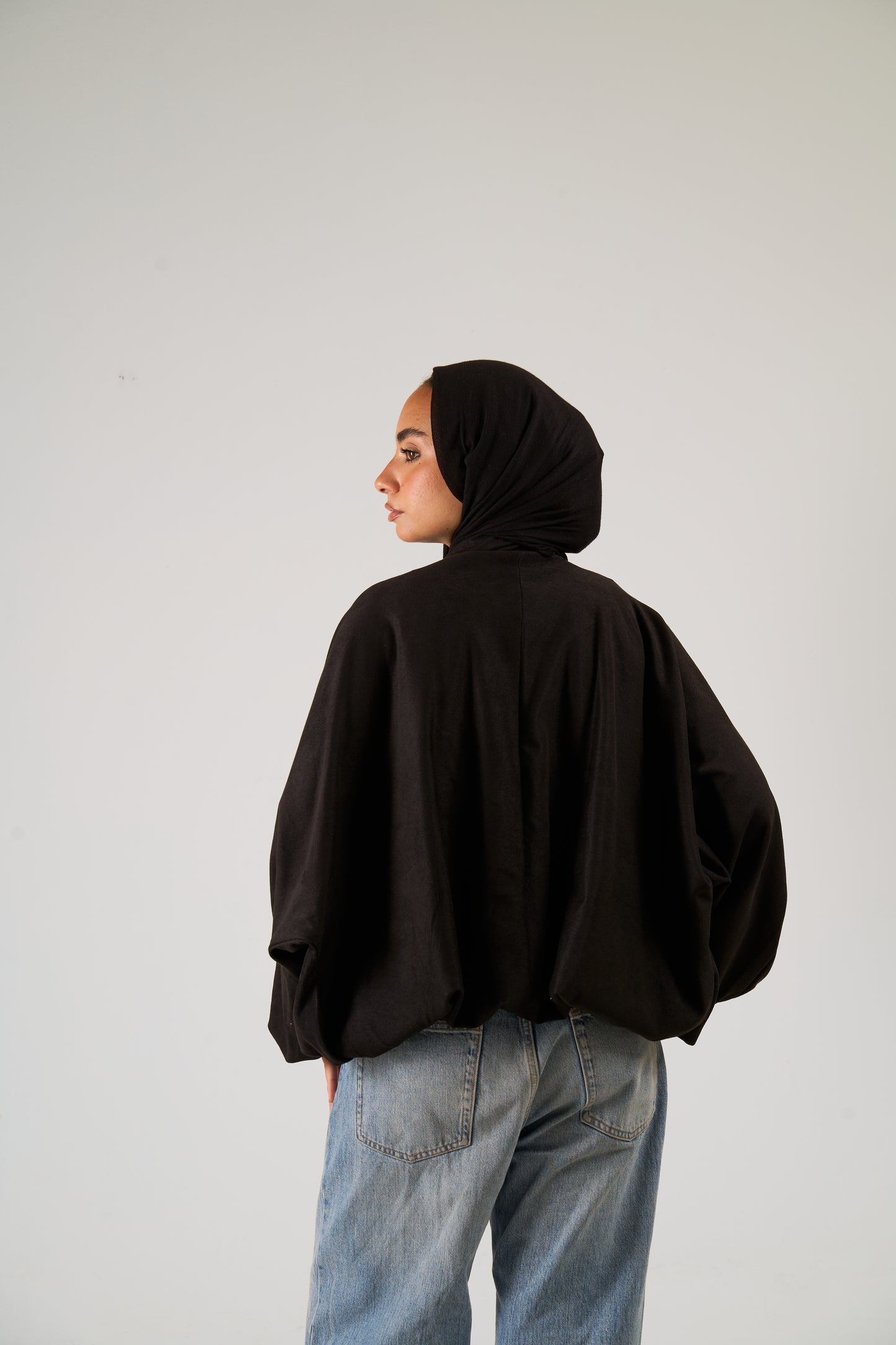 Balloon jacket in black