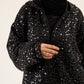 Sequin Statement Jacket in black