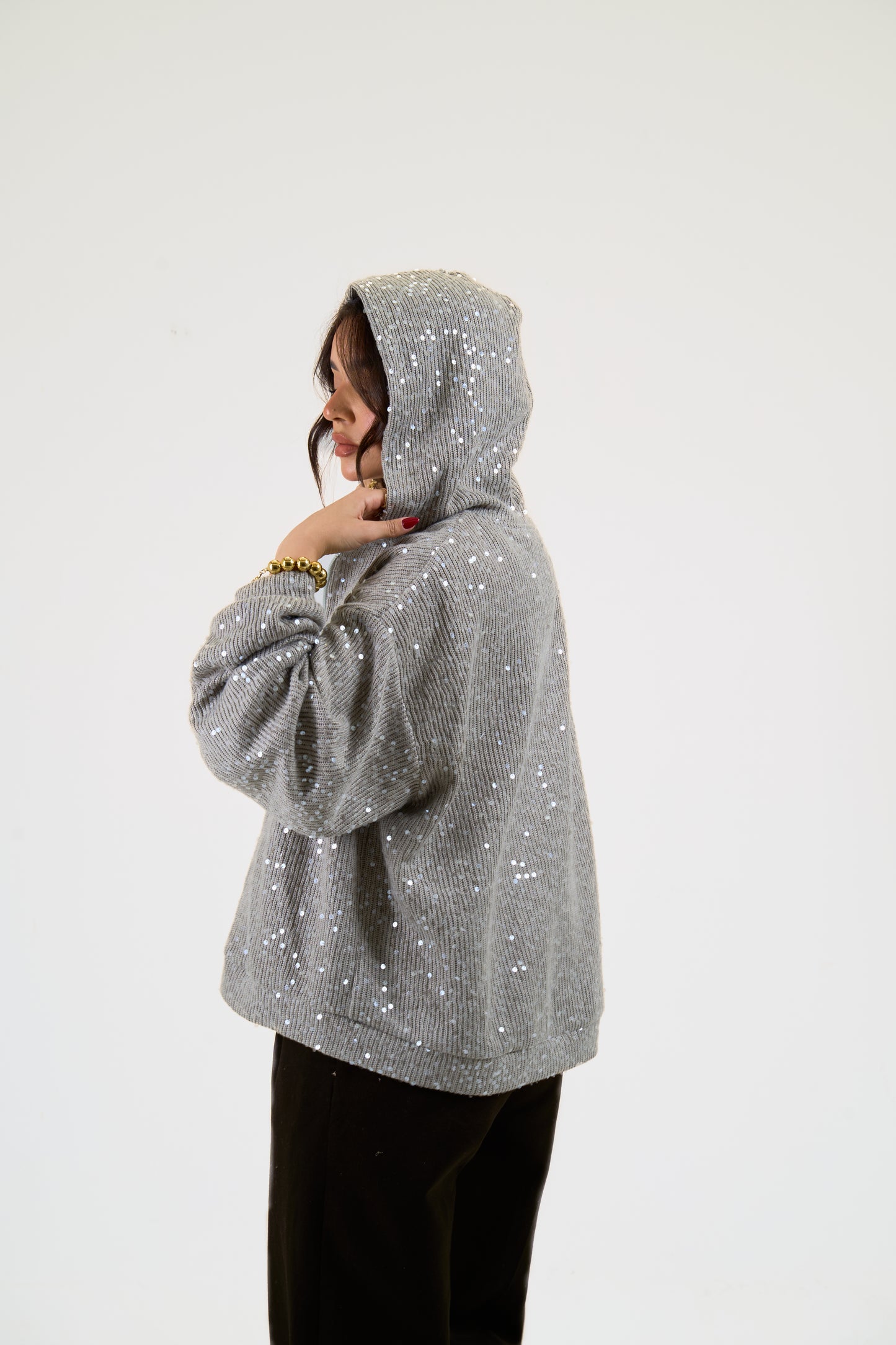 Sequin Statement Jacket in grey
