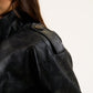 Croc leather jacket in Black