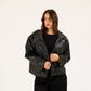 Croc leather jacket in Black