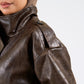Croc leather jacket in brown