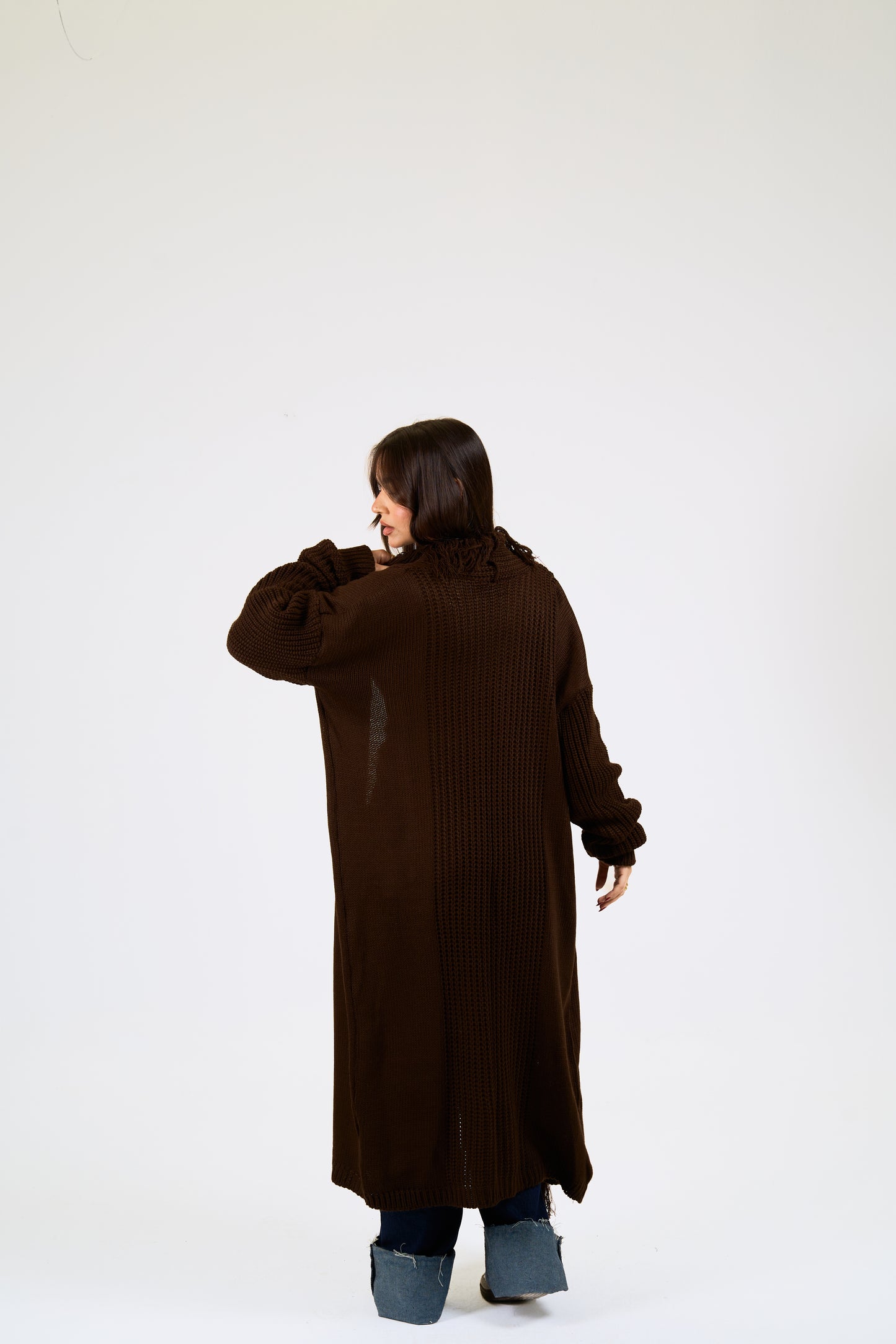 Free Spirit Fringe Cardigan in brown