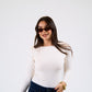 long sleeves basic top in Offwhite