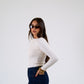 long sleeves basic top in Offwhite
