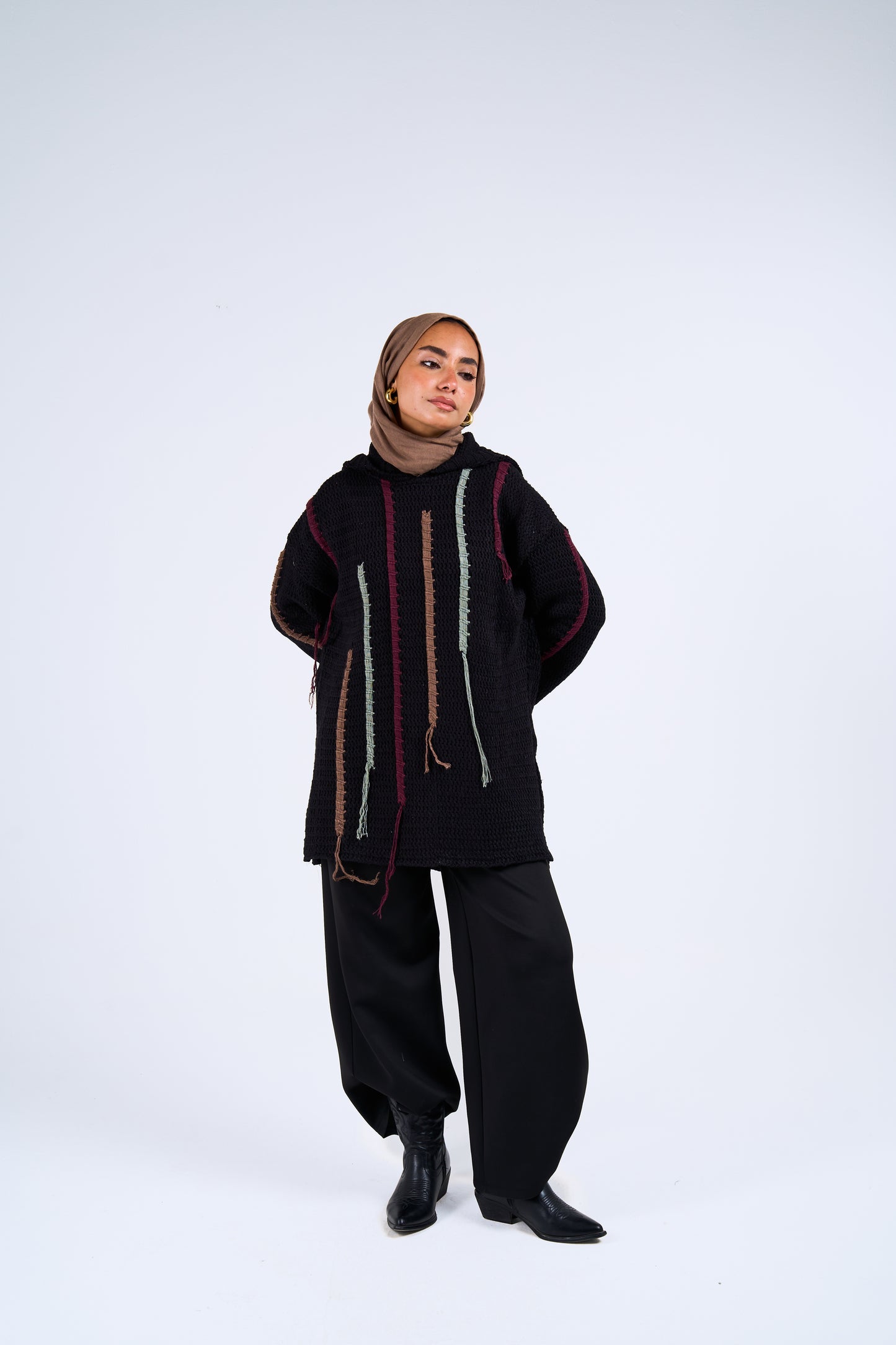 Stitches hoodie in black