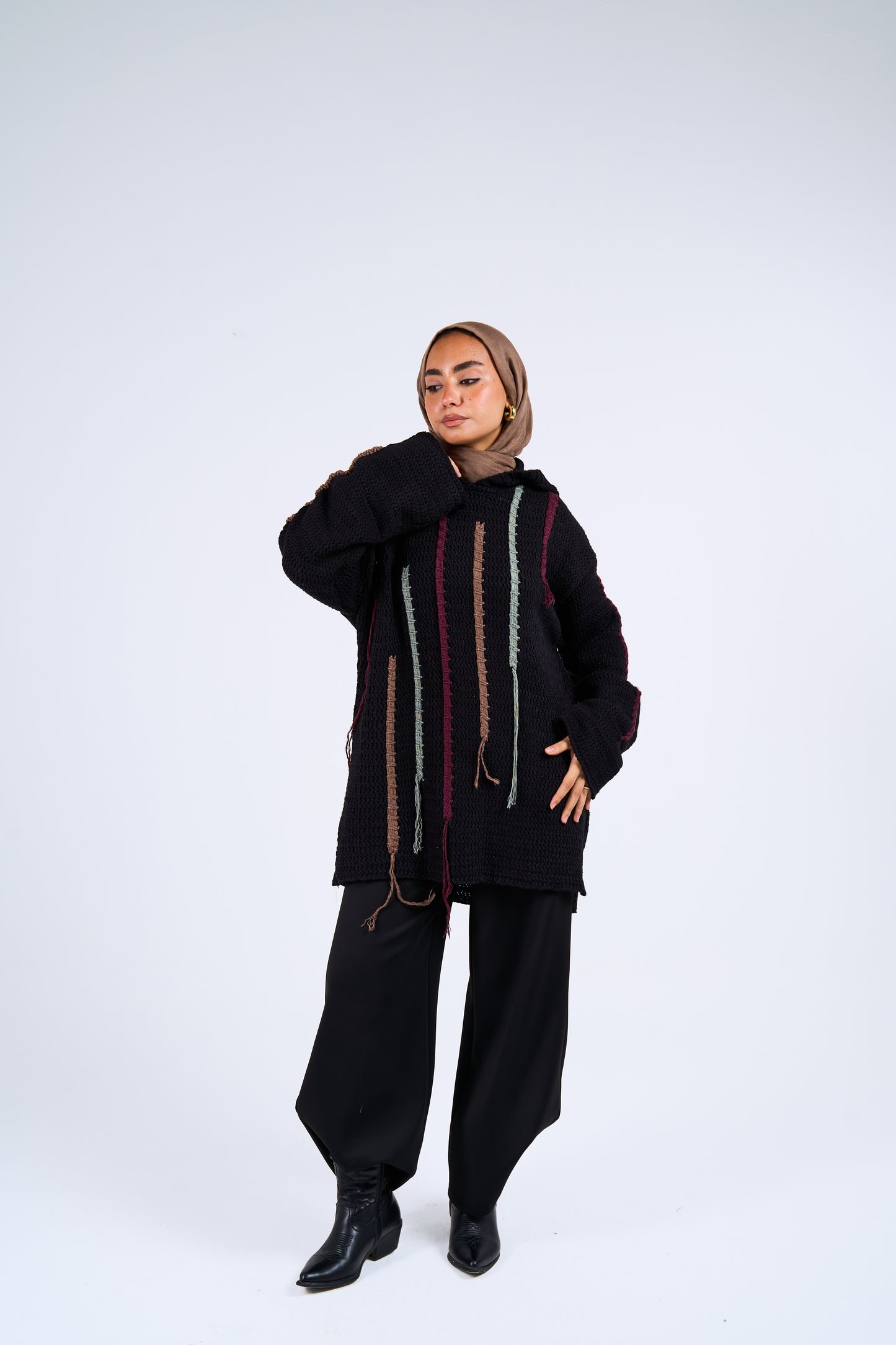 Stitches hoodie in black