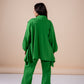 The asymmetrical set in green