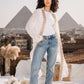 The crescent kaftan in white