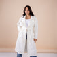 Suede manteau in white