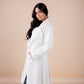 Suede manteau in white