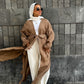 Crushed kimono in camel