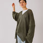 Aura knit top in olive