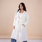 Suede manteau in white