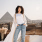 The crescent kaftan in white