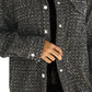 Crystal denim jacket in black