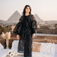 Dotted organza in black