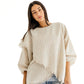 Criss Cross Linen Top in Off white