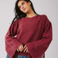 Lana knit top in maroon