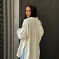 Lined linen chemise in off-white