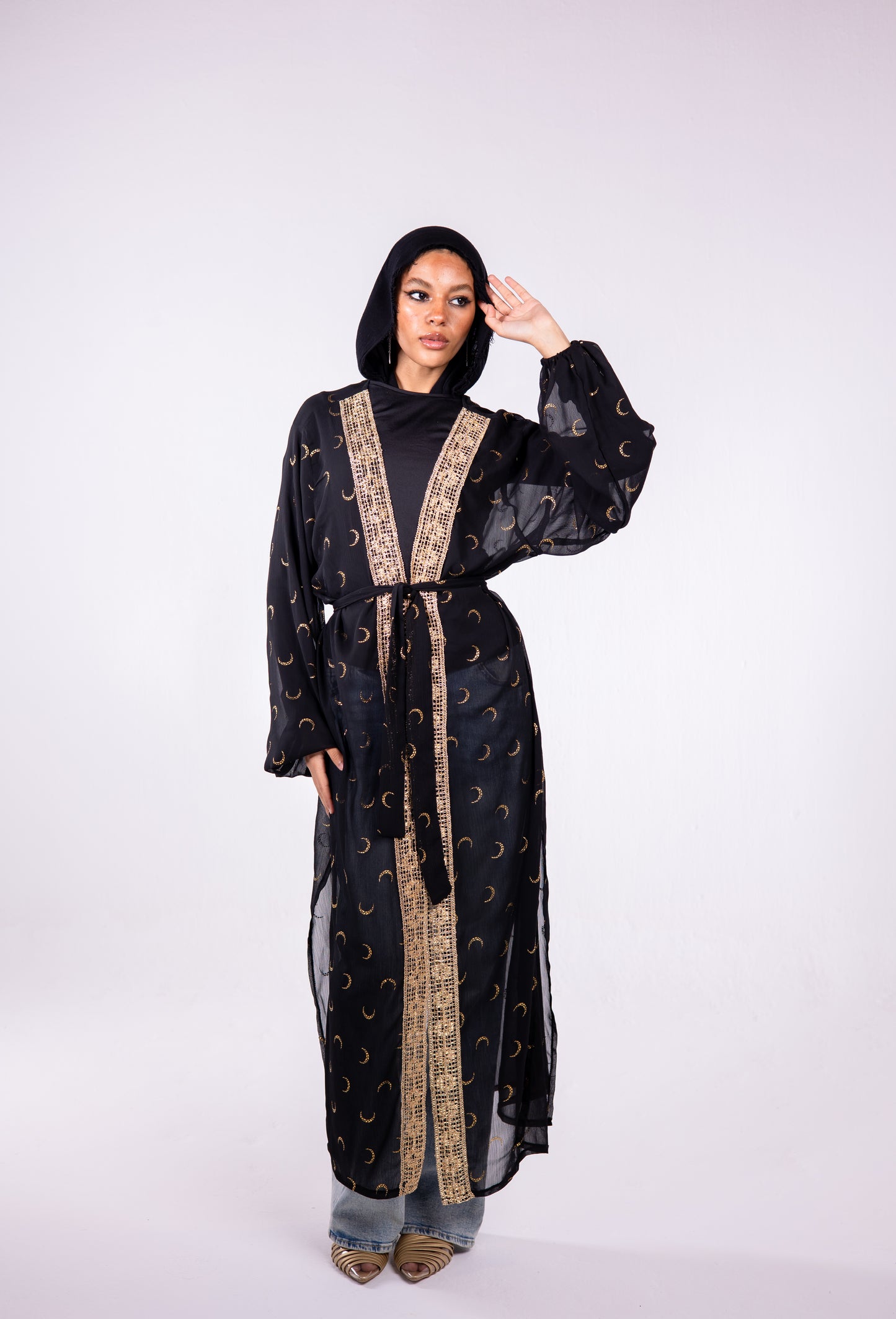 The crescent kaftan in black