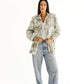 Crystal denim jacket in mint