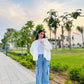 Cargo denim pants