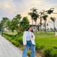 Cargo denim pants