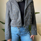 Pierced wool jacket in grey
