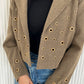 Pierced wool jacket in cafe