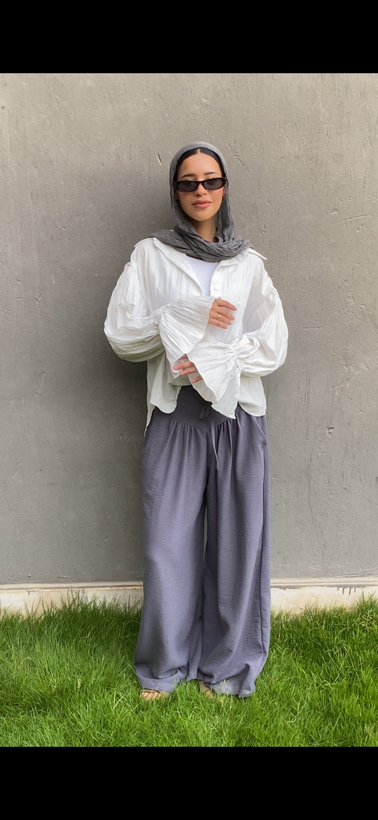 Shimmery ripple shirt in White