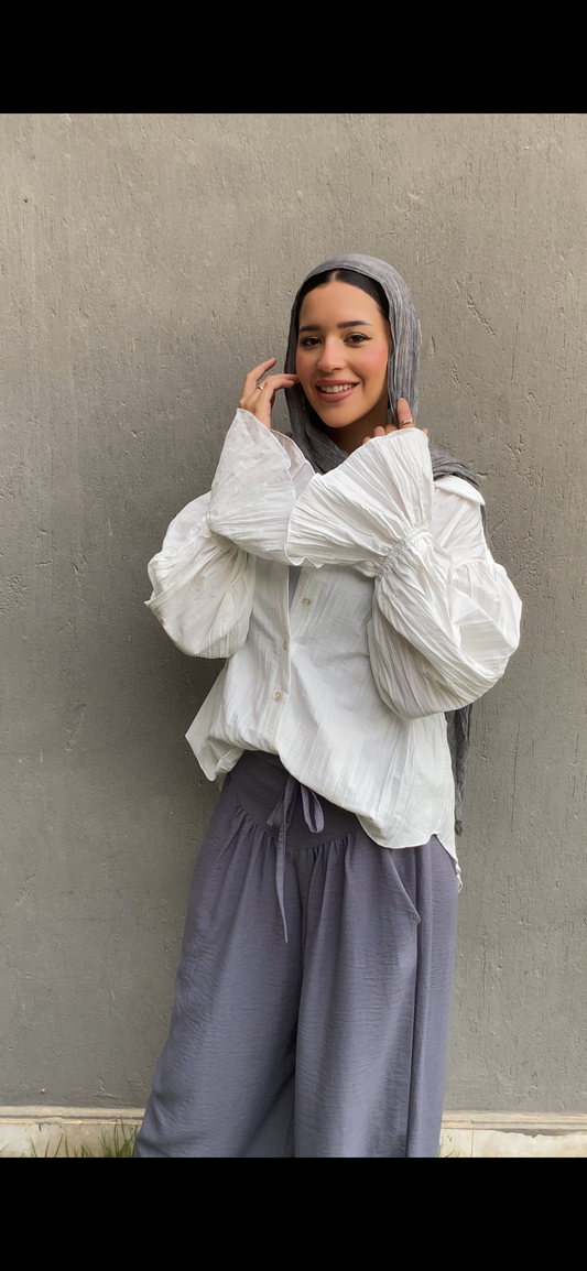 Shimmery ripple shirt in White