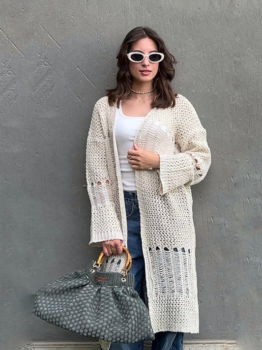 SeaSide Cardigan in Beige