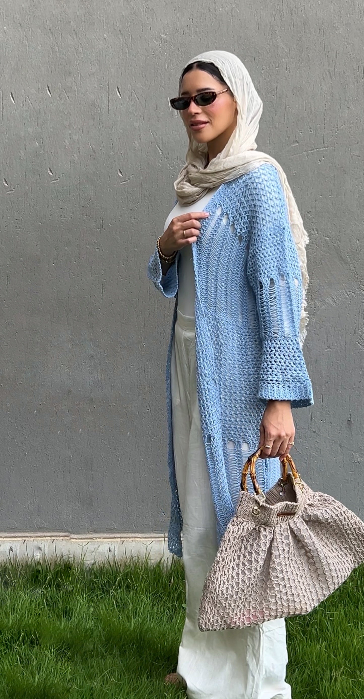 SeaSide Cardigan in Babyblue