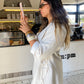 Side Lace up Blazer in Off-white