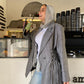 Side Lace up Blazer in grey