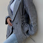 Side Lace up Blazer in grey