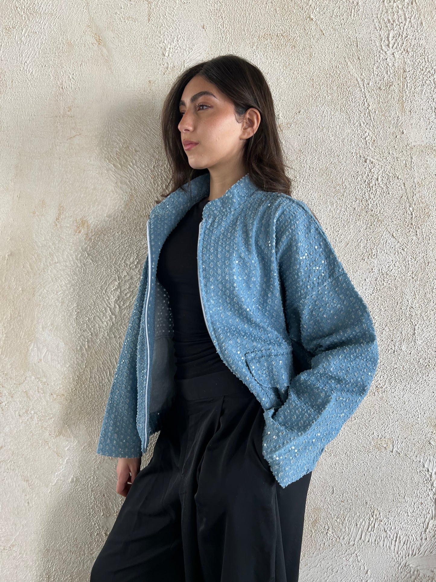 Sparkly bomber jacket