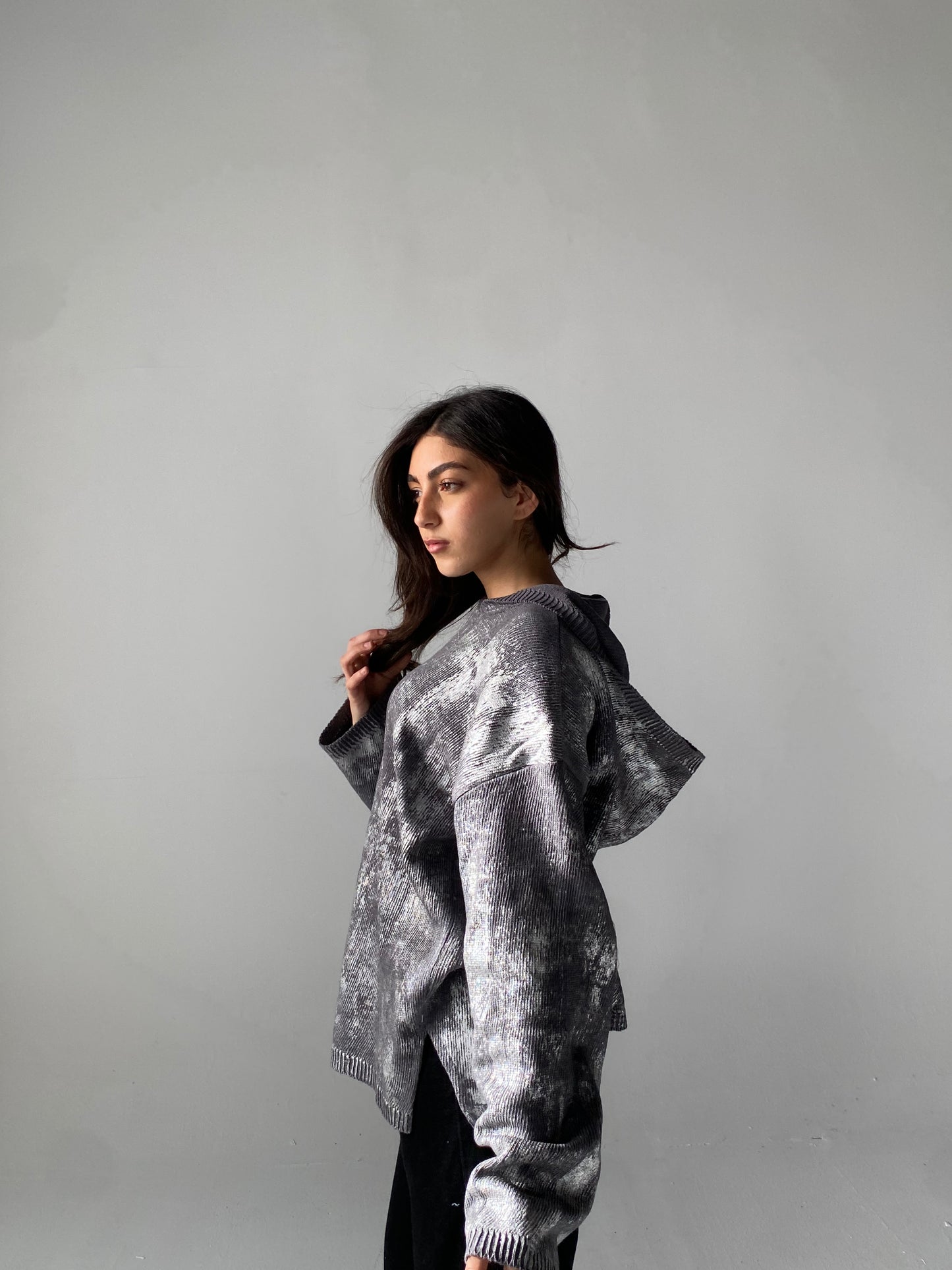 Metalic knit in grey