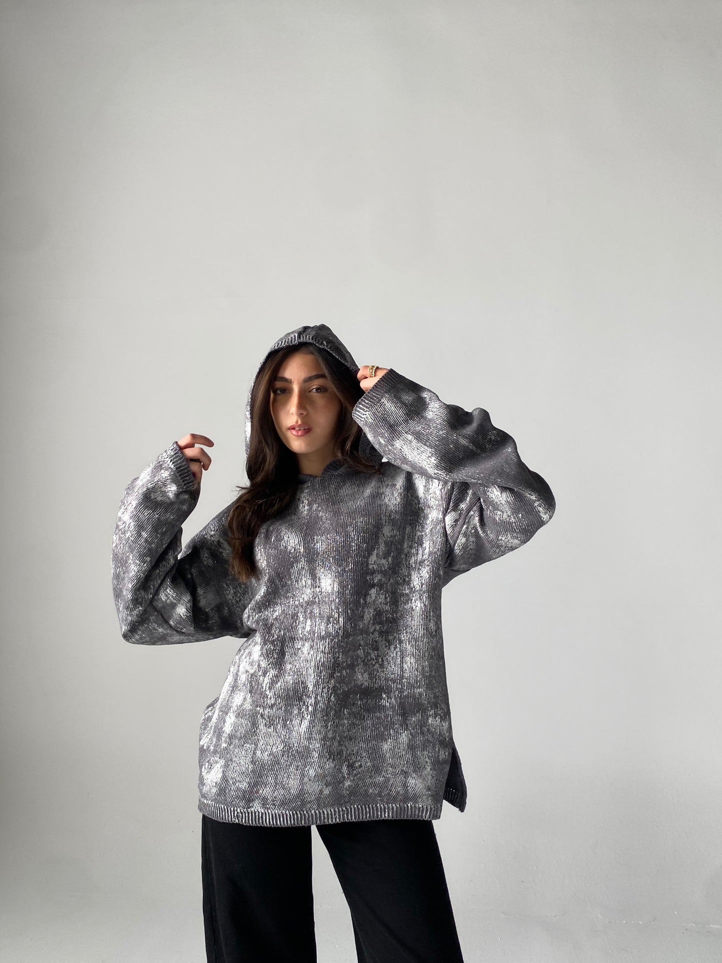 Metalic knit in grey