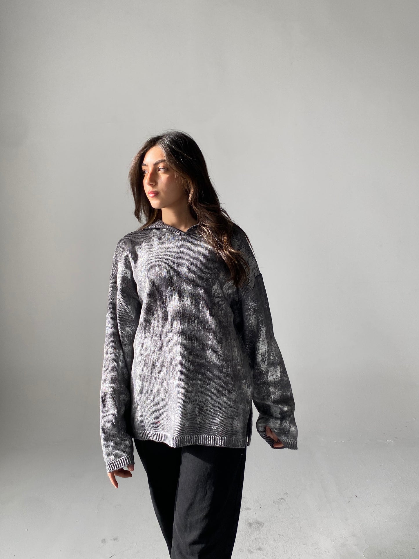 Metalic knit in grey