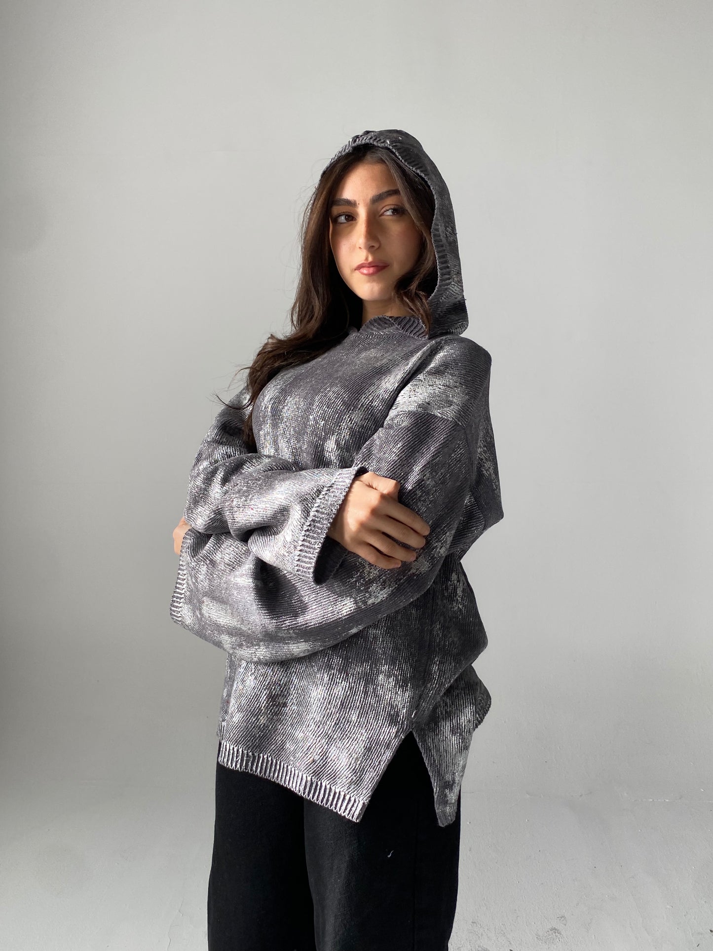 Metalic knit in grey